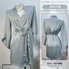 Lencería Sexy de Seda de Mariposa Camisón Romántico de Encaje Vestido de Noche de Satén y Gasa con Tirantes Ropa para el Hogar A1170