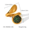 Anillo Retro Francés de Acero Inoxidable con Piedra Natural para Mujer Joyería que no se decolora Diseño de Nicho Versátil Anillo Abierto de Acero de Titanio
