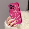 Capa de Celular Rosa com Laço Estilo Japonês e Coreano Adequada para iPhone 17, Apple 18Pm, Capa Protetora de Silicone Anti-Colisão Estilo Menina