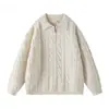 Suéter retro de punto trenzado con media cremallera, unisex, nuevo estilo de otoño, estética americana de viejo dinero, top de punto tipo jersey para usar en capas