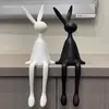 Figura de Conejo de Lujo Ligero en Postura Sentada, Colgante Creativo de Lujo Ligero para Entrada, Patio Moderno, Sala de Comedor Moderna, Decoración del Hogar