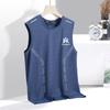 Chaleco de seda de hielo para hombre, camiseta deportiva de verano para fitness, camiseta fina de entrenamiento con hombros anchos, sin mangas, de secado rápido, moda masculina