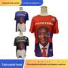 Camiseta para eleição presidencial do NDC África do Sul Gana 1240g Camiseta de poliéster e algodão e seda Candidatos votam em retrato indiano