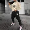 Traje de Sudadera con Cuello Redondo y Pantalón para Hombre Temu Transfronterizo Estampado 3D Moda Hip-Hop al Aire Libre Ropa Deportiva