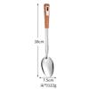 Utensílios de cozinha com cabo de imitação de madeira, espátula de aço inoxidável, colher com vazamento, colher de sopa, colher para fritar, colher de arroz, conjunto de espátula de cozinha