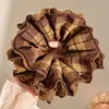 Diadema de lazo de encaje de moda, banda para el cabello extragrande estilo coreano, delicado patrón floral, perfecta para crear un peinado de moño