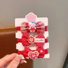 Lazo Rojo de Año Nuevo para el Cabello, Accesorio para el Cabello de Alta Elasticidad para Mujer, Goma para el Cabello, Accesorio Festivo para el Cabello de Niños, Cuerda para el Cabello