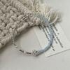 Pulsera de Plata Esterlina S925 Corte Aquamarus Tubo de Plata Koo Flor Estilo Ins Pulsera Combinable
