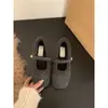 Sapatos Mary Jane de Pelo com Solado Plano com Saias para Mulheres Usarem Fora Outono e Inverno 2025 Sapatos de Algodão com Forro de Lã Estilo Festa Sapatos Baixos