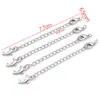 50mm Chapado en Cobre Color Oro Real 18K Retención de Color Corazón Sólido Broche de Langosta con Cadena de Cola de Colgante Cadena de Extensión de Collar DIY Ajuste