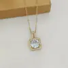 Accesorios para Mujer Cobre Microincrustado Circonita Simple Acero Inoxidable Collar Lujo Ligero Moderno Nicho Joyería para Clavícula Geométrica Moda Ol