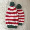 Novos Chapéus de Natal Transfronteiriços de Inverno, Estilo Pai e Filho, Chapéus de Lã para Adultos e Crianças, Chapéus de Papai Noel Festivos de Natal