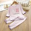 Ropa de Casa para Niños Traje de Manga Corta Pijama Verano Niñas Seda de Hielo Ropa para Aire Acondicionado Traje de Dos Piezas para Niños Verano Caluroso
