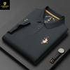 Camiseta polo de manga corta de algodón mercerizado con solapa de primavera/verano para hombre de Parson Dragon, camiseta polo informal de negocios para mediana edad, camiseta para hombre