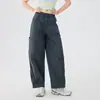 Pantalones cargo holgados de pierna ancha, ligeros y transpirables para mujer, frescos y elegantes, pantalones de senderismo funcionales de verano delgados para exteriores con múltiples bolsillos