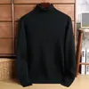 Suéter de Invierno para Hombre con Mezcla de Cachemira y Seda de Morera, Tejido de Calibre 16, Sencillo y Versátil, Cuello Alto, Engrosado, Adecuado para Vestir en Capas