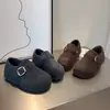 Zapatos Birkenstock de suela gruesa para mujer otoño e invierno más terciopelo feos lindos peludos algodón de nieve que aumentan la altura suela suave mocasines de fieltro de lana