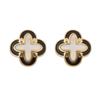 Pendientes de Trébol de Cuatro Hojas con Goteo de Aceite Estilo Fragante de Aguja de Plata Temperamento de Nicho Pendientes de Lujo Ligero Pendientes Elegantes Personalizados de Alta Gama para Mujer