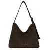 Bolso Casual Retro de Gran Capacidad para Mujer 2026 Nuevo Verano Versátil para el Trabajo Bolso de Hombro Único Bolso Tote de Gamuza