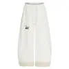 Pantalones Casuales de Lana de Cordero Estilo Americano con Borde Enrollado y Abalorios de Estrella para Hombres y Mujeres, Invierno Holgados Forrados de Felpa Moda Cálida de Pierna Ancha