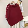 Nuevo Chal Grande para Mujer 2025, Moda Versátil para Primavera y Otoño, Hebilla Diagonal, Chal tipo Capa Holgado de Gama Alta con Ropa de Abrigo Decorativa
