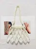 Bolsa de Mão da Moda Nova Bolsa de Balde com Pérolas de Verão Bolsa Transversal com Contas em Formato de Leque de Nicho Feminina Porta-Moedas Feminino