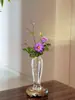 Nuevo Jarrón Transparente de Vidrio Estilo Chino para Arreglos Florales Hidropónicos, Adorno Inspirado en el Zen para Comedor, Jarrón de Guanyin, Jarrón de Jade Cultivado en Agua, Jarrón de Ciruelo