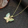 Collar Colgante de Gato de Dibujos Animados Sencillo Transfronterizo para Mujer Fresco y Dulce con Sensación de Flor de Fresa Cadena de Clavícula de Gama Alta