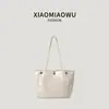 Bolso de Hombro Redondo de Metal Vintage para Mujer, Gran Capacidad para el Trabajo y los Viajes Diarios, Nuevo Bolso Tote de Cuero Suave de Moda de Nicho
