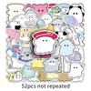 52 Adesivos de grafite de família fraca personalizados, desenho animado, cartão fofo, decorativo, concha para celular, copo de água, adesivos de conta de mão