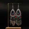 Brincos Estilo Étnico Boêmio Retrô Europeu e Americano Coloridos Longos com Franjas Brincos Transfronteiriços Ornamentos para Fotos de Viagem de Férias