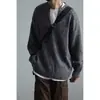 Suéter Cardigan Novo Primavera/Outono 2026 Retrô Americano Casual Estilo Preguiçoso Gola V Malha Outerwear Masculino Cor Sólida