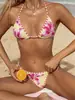 Nuevo Bikini Europeo y Americano para Mujer Sexy Estampado con Tirantes Triángulo Bikini Bikini Amazon Traje de Baño Transfronterizo para Mujeres