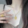 Conjunto de Cobra de Ouro Areia Acessível Luxo Retrô Corrente de Uma Peça Internet Celebridade ins Estilo Clavícula Corrente Feminina Anel de Cobra do Zodíaco Pingente