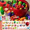 Caja de Almacenamiento de Manzana Navideña Juguetes de Casa de Juego de Simulación Chicing de Frutas para Niños Frutas y Verduras Durian Descamable