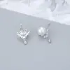 Comercio electrónico transfronterizo Aretes de botón de plata esterlina S925 para mujer, moda, aretes de perlas simples, soporte vacío DIY, fabricante de joyería