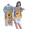Pijamas para Mulheres, Camisolas de Verão, Roupas Fofas de Estudante Estilo Coreano, Roupas Doces de Casa com Desenho Animado, Camisolas de Verão para Meninas para Usar Fora