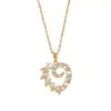 Estilo Ins Europeo y Americano Corazón Hueco Moda Elegante Diseño de Nicho Corazón de Diamante Cadena para Clavícula Accesorios Populares de Joyería