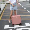 Maleta de cabina de 18 pulgadas para mujer, ultra ligera, de alta gama, maleta con ruedas, estuche pequeño y ligero con contraseña, maleta retro para hombre
