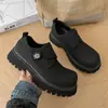 Zapatos de Cuero para Hombre 2025 Primavera Nuevos Casual Británico Cabeza Ancha Zapatos Derby para Hombre Zapatos Deportivos de Plataforma 241229-T