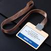 Dezhi aleación de aluminio tarjetero certificado doble cara insignia insignia permiso de trabajo personal cubierta colgante aleación de aluminio metal cordón