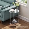 Mesa auxiliar de acrílico transparente, mesa de centro, mesita de noche, mesa de almacenamiento de 2 capas, mesa decorativa para sala de estar y dormitorio.