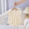 25 ropa nueva de verano para bebé, mameluco de niña con lunares y manga volada, ropa fina para bebé