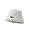 Chapéu de Pescador de Pelúcia para Mulheres Outono e Inverno 2023 Novo Letra Pequena All-match Quente Cabeça Grande Balde Cap Trendy