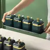 Caixa de Temperos Doméstica Combinada Pote de Temperos de Cozinha Caixa de Temperos Sal Glutamato Monossódico Pote de Temperos Integrado Garrafa de Temperos com Múltiplos Compartimentos