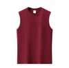 Camiseta deportiva sin mangas de algodón americano de 220 g para hombre, nueva camiseta deportiva sin mangas con cuello redondo y color puro.