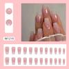 Temperamento Deseo Puro Rubor Uñas Portables Escalera Media Larga Gradiente Color Nude Parche de Manicura Uñas Blanqueadoras Uñas Postizas Venta al por Mayor