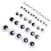 Ojos saltones móviles blancos y negros con respaldo autoadhesivo, pegatinas de ojos grandes y pequeños de animales hechas a mano, materiales para ojos de muñeca de juguete DIY