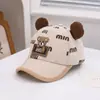 Boné Infantil com Aba Urso Brincalhão Versão Coreana para Comércio Exterior Boné de Baseball Cartoon para Meninas Novo Chapéu Infantil Quente de Veludo