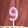 Nueva Vela de Cumpleaños Rosa para Niñas Fiesta Aniversario Decoración de Pastel Vela Serie Brillo Vela Digital